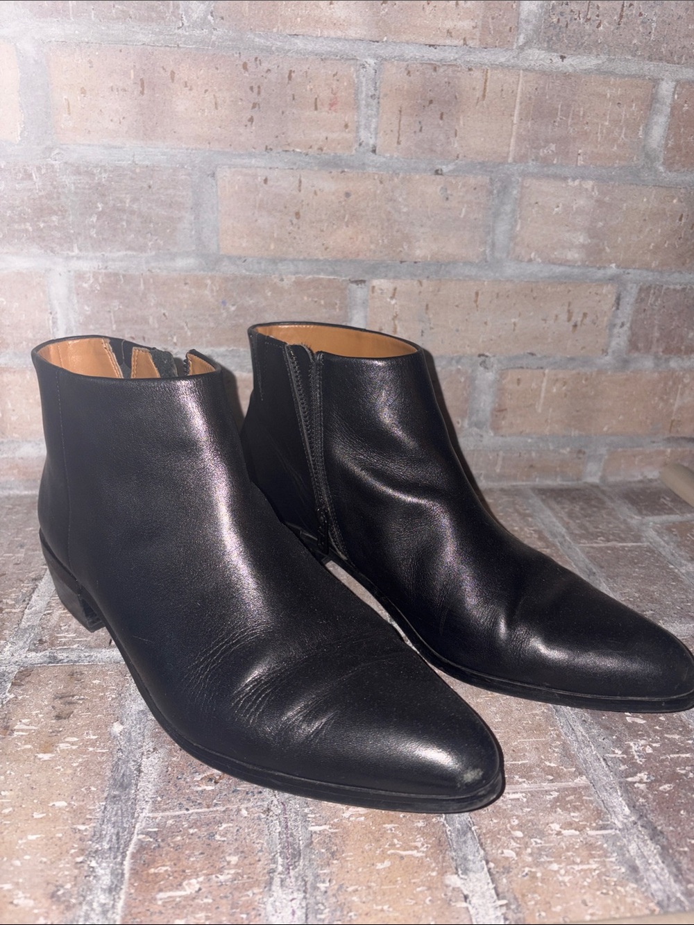Women’s Black Leather Coach Ankle Boots - Size 11B